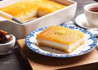 طرز تهیه بسبوسه خامه ای؛ کیک خیس لذیذ مصری
